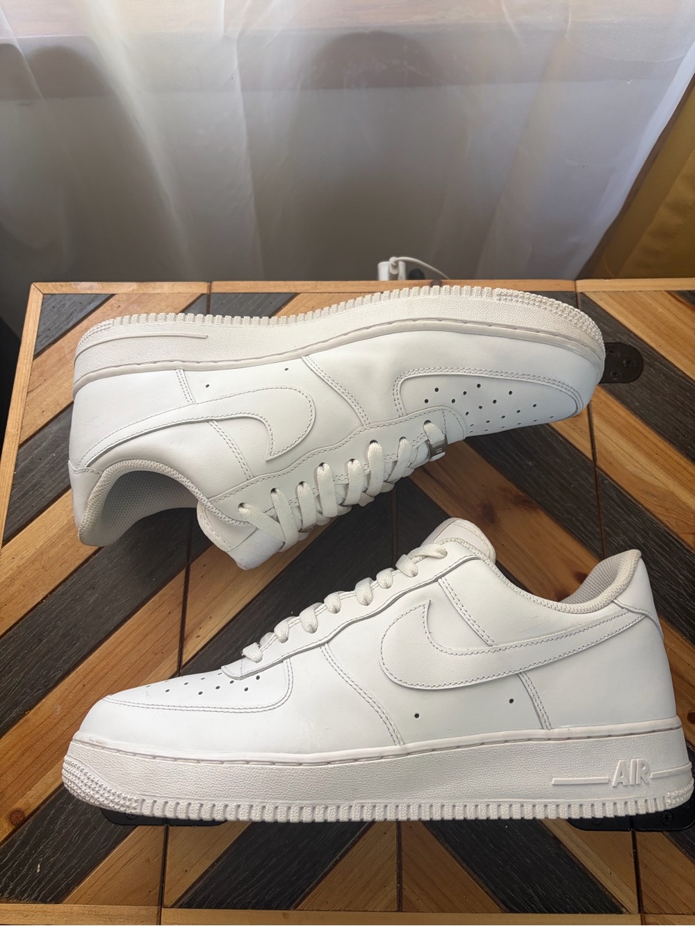 Nike Air Force One White Mesh Low-Top Sneakers
